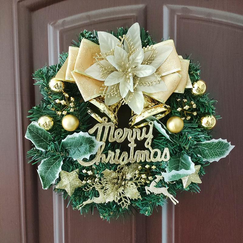 30cm Christmas Wreath with Bow and Pine Cones for Door Decoration