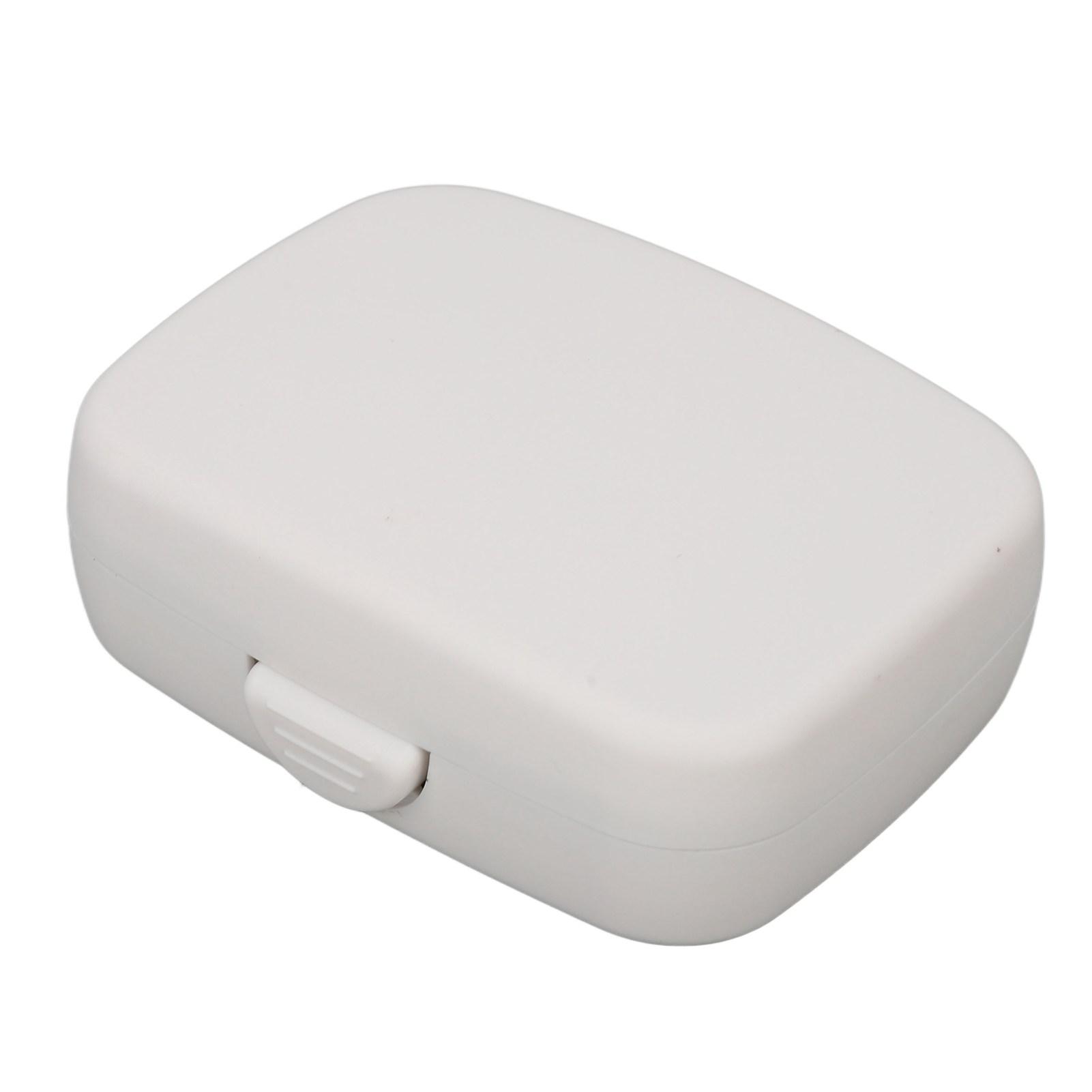 

Футляр для слуховых аппаратов большой емкости портативный квадратный черный ящик для хранения слуховых аппаратов для дома и улицы белый