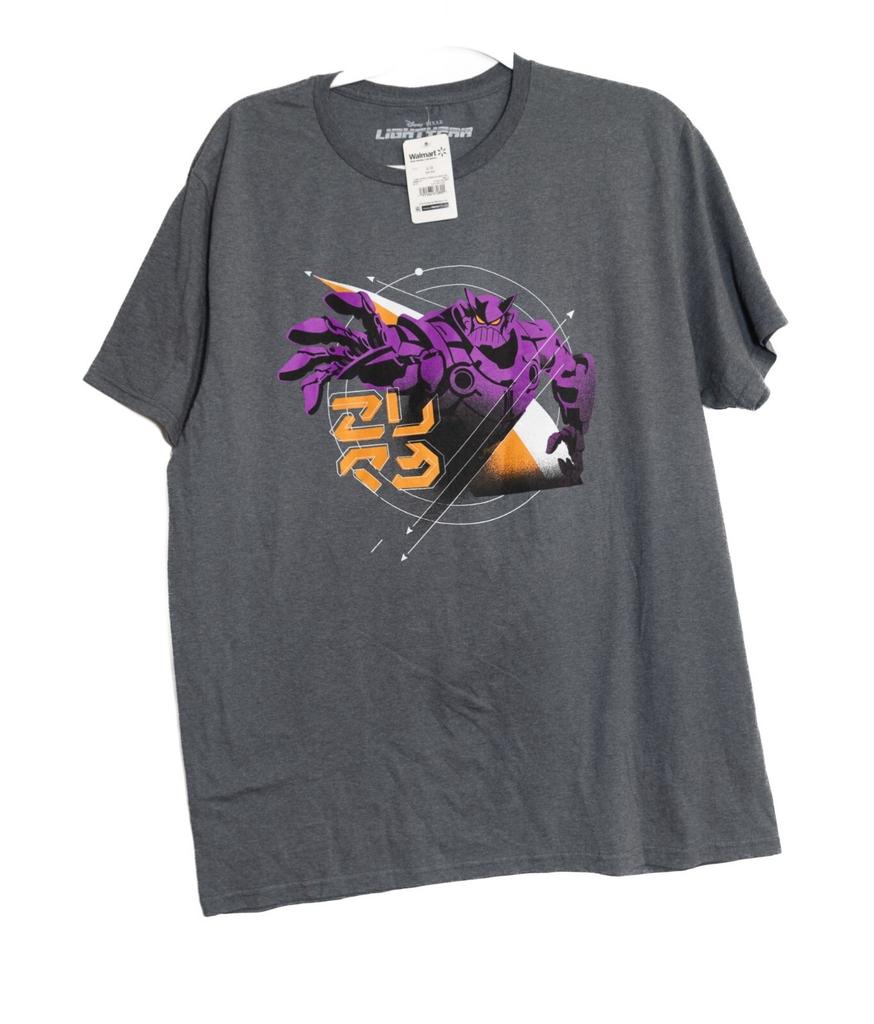 Disney Pixar Lightyear Zurg Size L Graphic T-Shirt Gray Short Sleeve Crewneck
