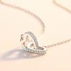 Double Love Necklace Female Simple Heart To Heart Matching Pendant Student Mori Collar Chain Neck Neck Chain