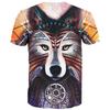 Men's 3D Printed T-Shirt Short Animal Wolf Print Sleeve O-Neck Pullover casual top
