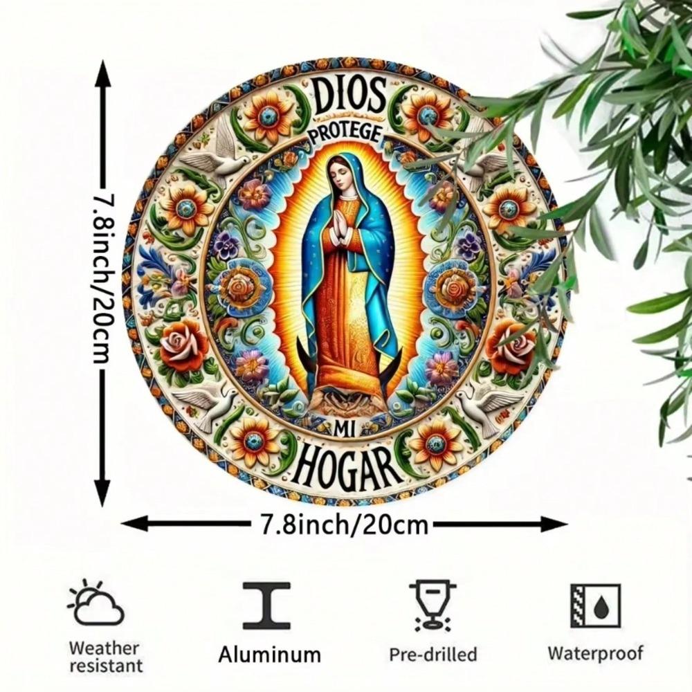 Metal Art House Sign God Keeps My Home Spanish Style Entryway Decor