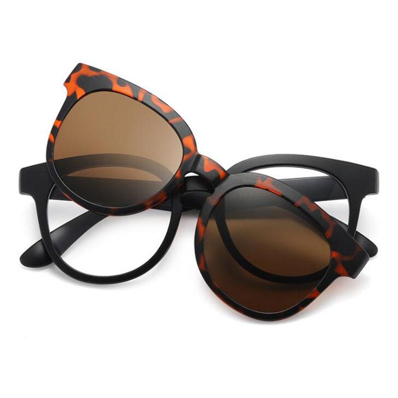 9010 Magnet Clip Round Frame Myopia Glasses 0 -0.5 -1.0 -2.0 To -6.0  Hyperopia Sunglasses +0.5 +1.0 +2.0 To +6