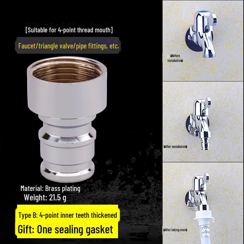Washing Machine Faucet Adapter: 4 To 6 Points Connector for Inlet Pipe and Car Wash Basin