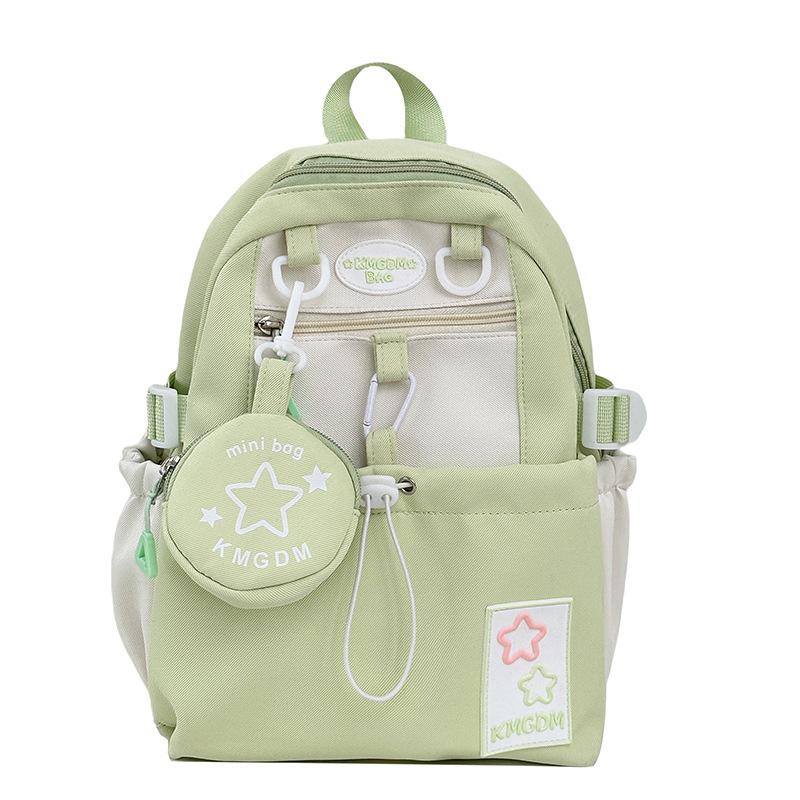 Summer New High-quality Small Fresh Color Contrast Letter Schoolbag Female Primary and Secondary School Students Light Shoulder Bag