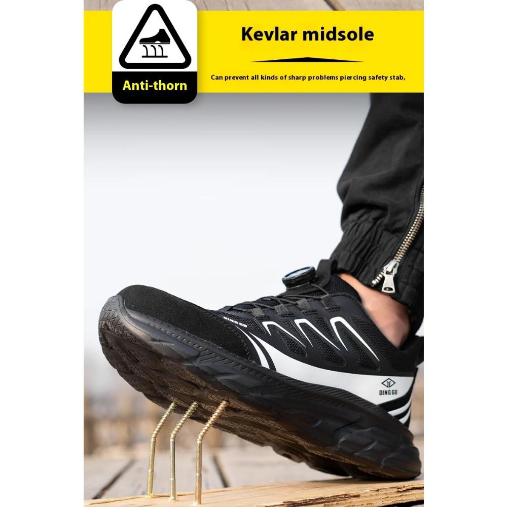 Obrotowe Zapinanie Buty Robocze Bezpieczne dla Mężczyzn Sneakersy Robocze Niezniszczalne Bezpieczne Stalowy Nosek Buty Ochronne