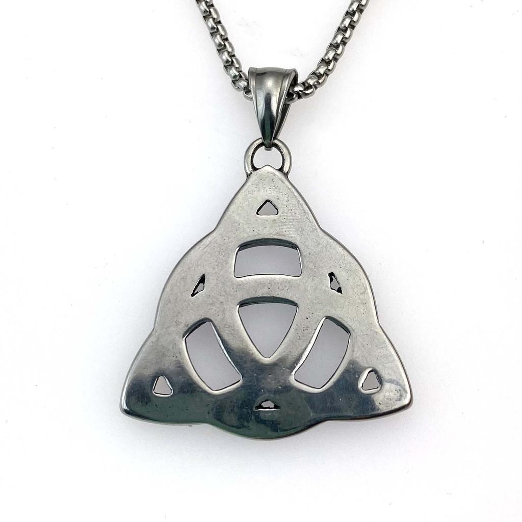 Necklace Retro Fashion Viking Celtic Men's Triangle Knot Pendant