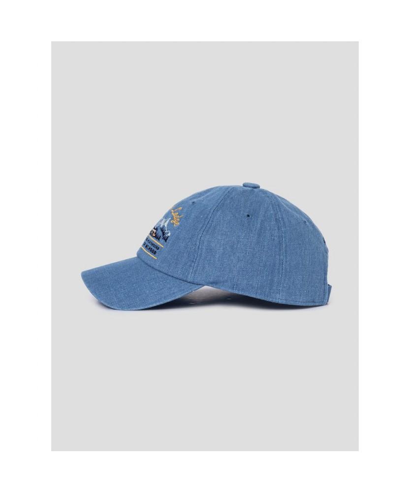 Saendeusaundeu (Unisex) Timberline Embroidery Denim Ball Cap Blue