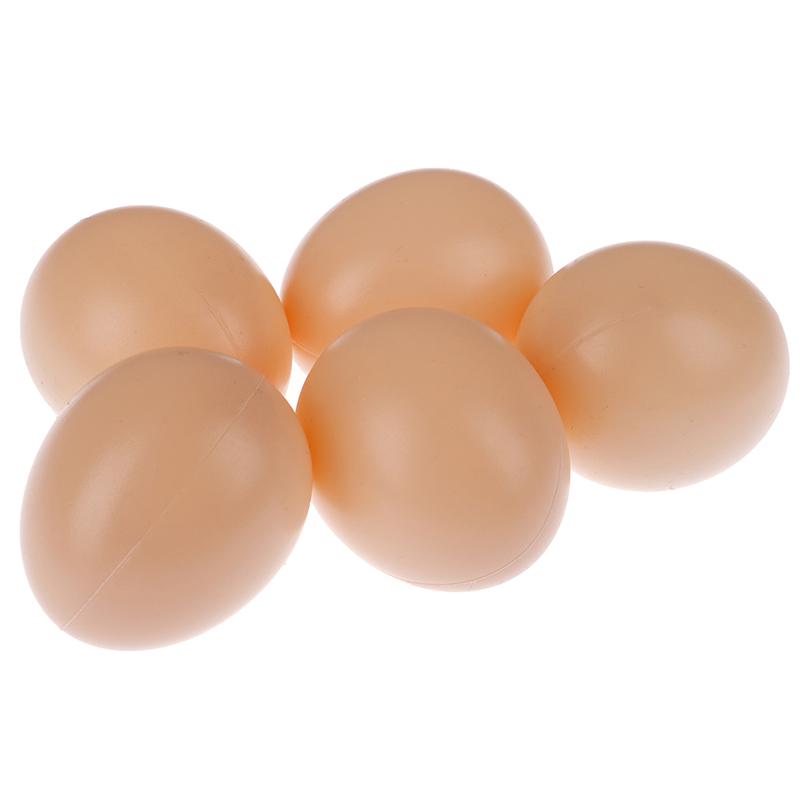 5Pcs Fake Dummy Egg Hen Poultry Chicken Joke Prank Plastic Eggs Home Party Decor