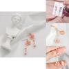 Cherry Blossom Elegant Sakura Asymmetric Earrings With Geometric Shape For Summer Fashion