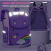 Kids Purple Backpack Large Capacity Waterproof Lightweight 37x24x12cm Multiple Pockets Violet
