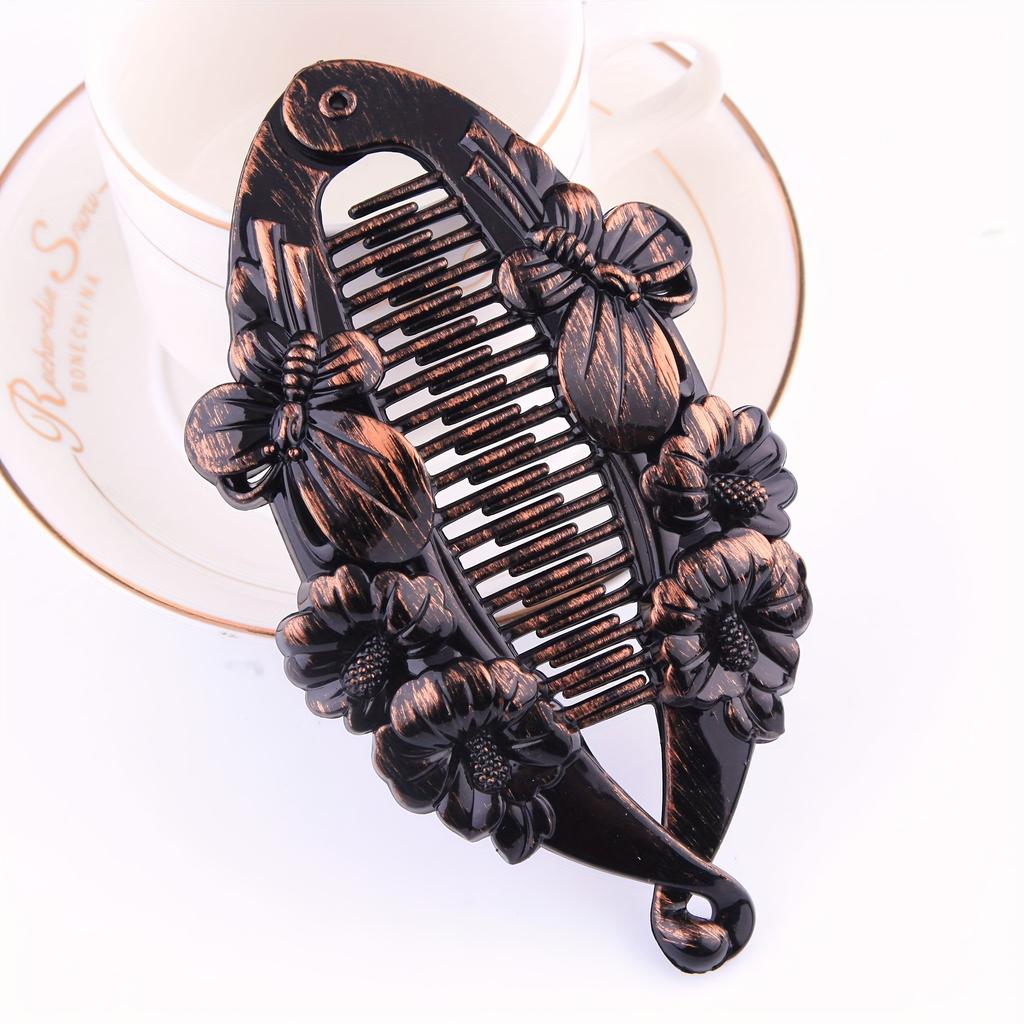 Retro Fish-Shaped Hair Clip, Bohemian Hairpin, Banana Clip, Barrettes, and Hair Styling Accessories for Ladies.