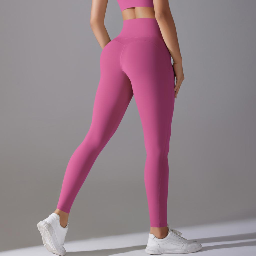 Auroth Candy Colour Yoga Leggings Women High Waist Gym Sports Tights Stretchy Push Up Exercise Fitness Pants