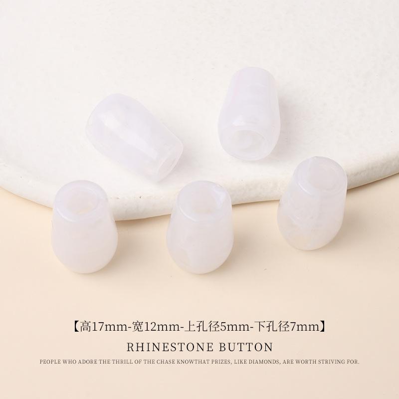 5pcs Acrylic Two-Color Hanging Bell Diy Beaded Bucket Bead Material Large Hole Round Bead Buckle Swimsuit Sweater Pants Drawstring Button