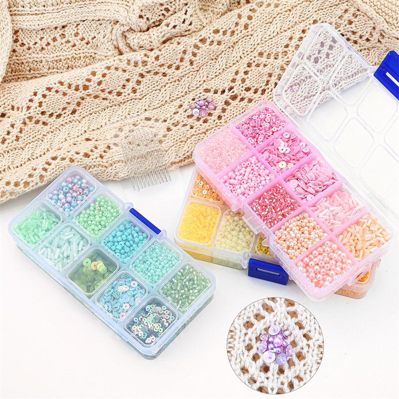 1 set/sacchetto 10 Perline di Riso a Griglia Piccola Sacchetto di Materiali Accessori per Braccialetto Collana Fatto a Mano DIY