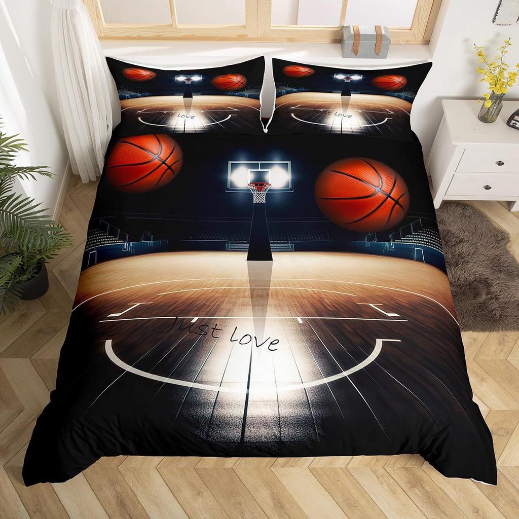 Basketball quilt cover bedding sports theme 3D digital printing three or four-piece set