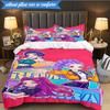 Kpop cartoon 3pcs K-pop music group Bedding set,Ideal for Bedroom, Dormitory,Including Duvet Cover And 2pcs Pillowcases,Fan gifts