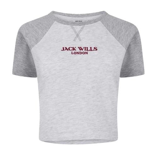 Jack Wills Womens/Ladies Lettering Oversized Crop T-Shirt