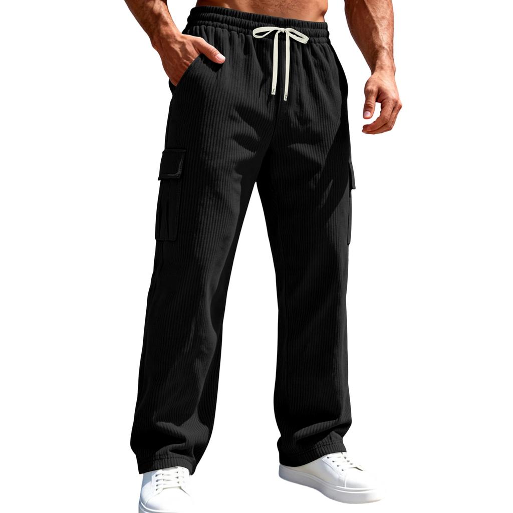 Herren Sport Freizeit Kordhose Mehrere Taschen Hose