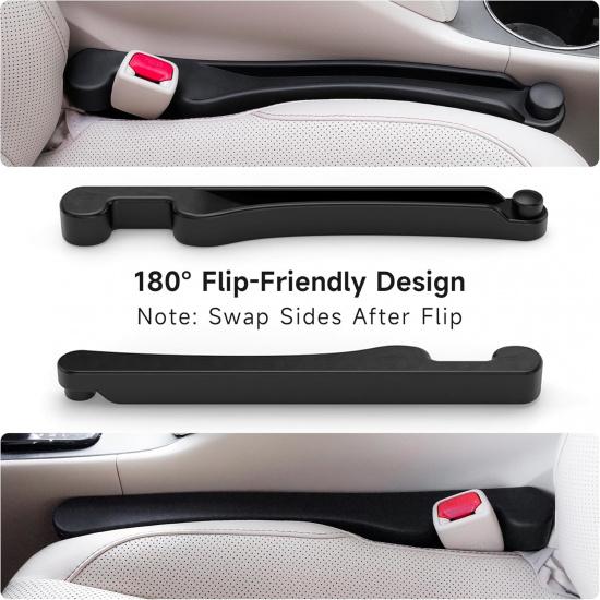 Car Seat Gap Filler Set Of 2, Soft Foam Multifunctional Seat Side Gap Filler With Organizer & Hook Function, 3In1 Gap Stopper Universal Fit Car SUV