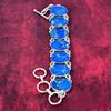 Pulsera de sedimentos marinos azules, joyería de piedras preciosas, pulsera de cadena ajustable de plata de ley maciza 925, regalo para mujer, collar hecho a mano