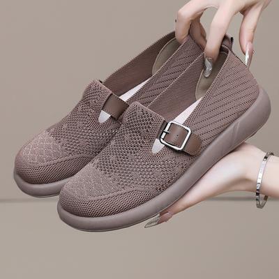 Ayakkabı kadın 2025 yaz yeni kadın çok yönlü günlük tek pedallı file ayakkabı yumuşak taban yormayan ayaklar yuvarlak burun günlük ayakkabılar