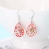 Original Hand-Wound Water Drop Dried Flower Specimen Earrings Qingren, Student Gift E88