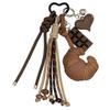 Hand-Woven Ladies Horn Bag Pendant Diy Braided Rope Pu Leather Bread Keychain  Kids Gifts