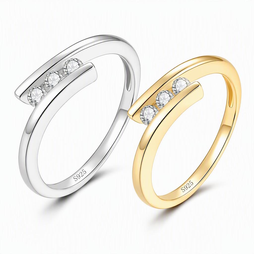 Moissanite 925 Silver Luxury Gemstone Ring Beauty Code Closed 5-6-7-8-9/Opening Adjustable Total Weight 2.4G Daily Commuter