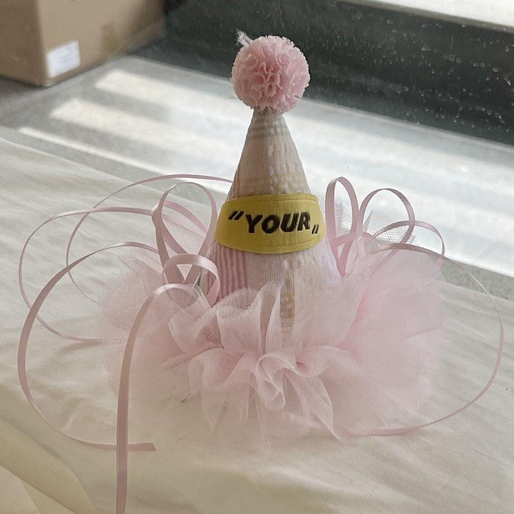 Bow Birthday Crown Embroidery Birthday Cap Cute Birthday Hat Hairpin Birthday Decoration