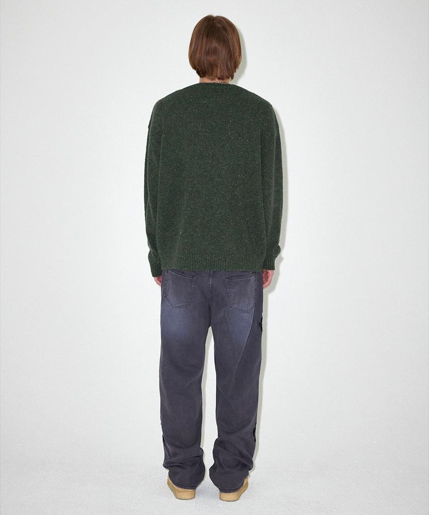 MAHAGRID Basic Logo Nep Knit Sweater Green(Mg2Efmk605A)