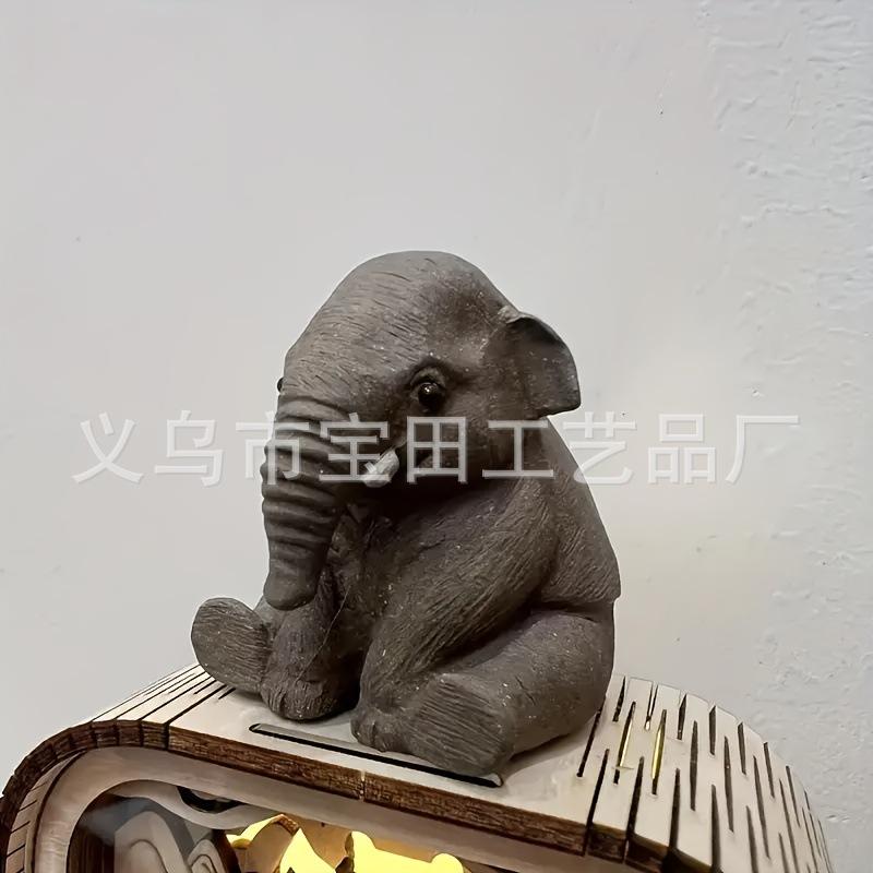 Resin Crafts Little Elephant Garden Decoration Tabletop Decoration Landscape Ornament Flower Pot Decoration Ornament