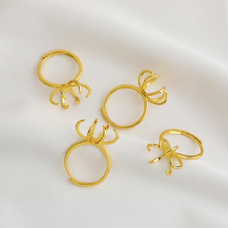 Pack of 4 Unique Claw Prong Style Rings Setting Durable Rings Blank Support Tray