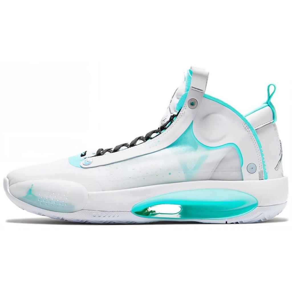 Air Jordan 34 PF 'Guo Ailun' PE (Unisex) White / Metallic Silver / Aurora Green Basketball Shoes BQ3381 103