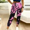 Sommer Damen Retro Print Jogginghose Lockerer Schnitt Kordelzug Jogger Elastischer Bund Tägliche Freizeit Hose