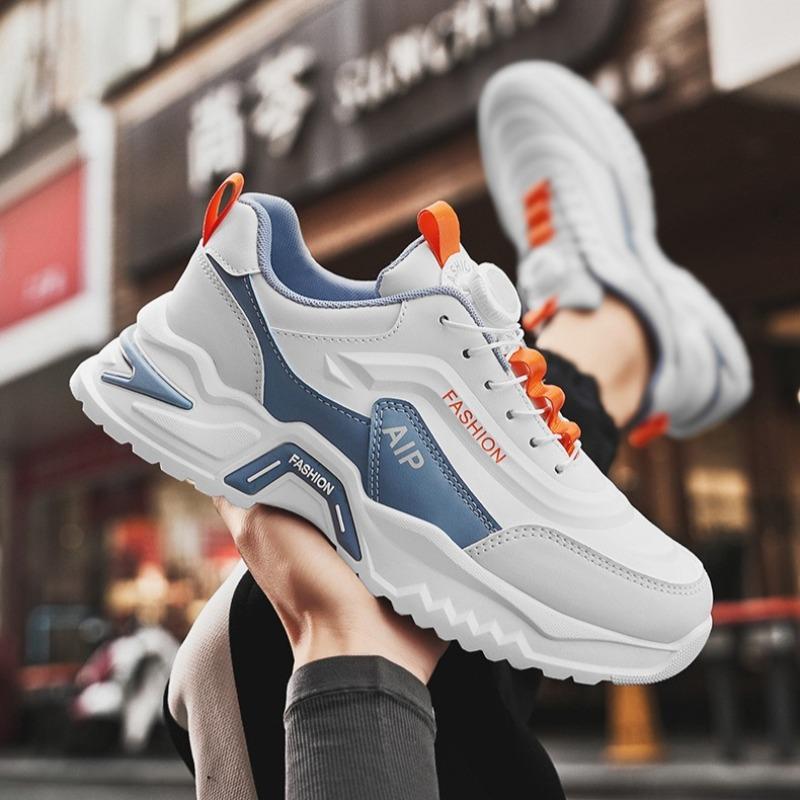 Fashion Student Fashion Mens Rotating-buckle Sports Running Shoes Four Season Men Casual Sneakers Outdoor Non Slip Tennis Training Shoes