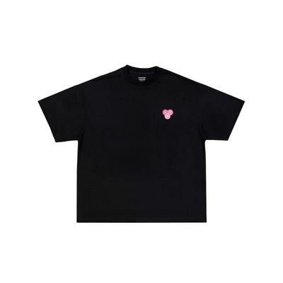 T-shirt Varning Nymålat Svart Rosa