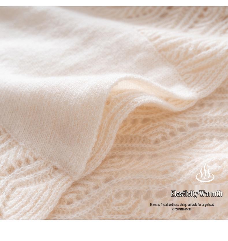 Women's 100% Pure Cashmere Color Block Hollow Knit Scarf - Warm Fashionable Neck Protector