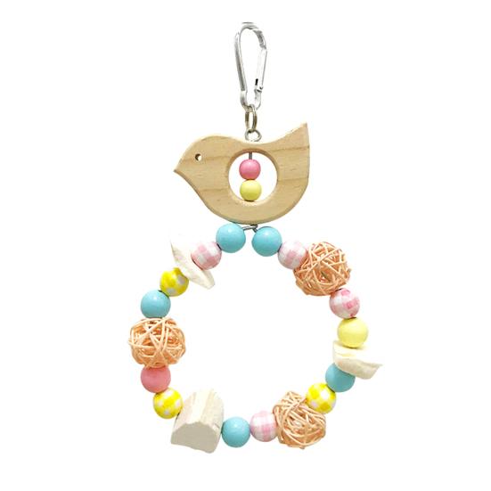 Wooden Parrot Swing Hanging Bird Perch Bird Chew Toy Birdcage Pet Accessory for Cockatiels Lovebirds Budgerigars
