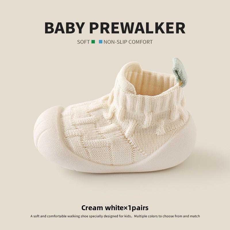 Spring Autumn New Baby Floor Socks Soft Sole Cold Insulation Non-Slip Solid Color Pre-Walker Shoes for Toddler Boys Girls