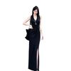 Sexy pure desire Spice girl temperament striped sleeveless dress summer new thin V-neck waist long dress women