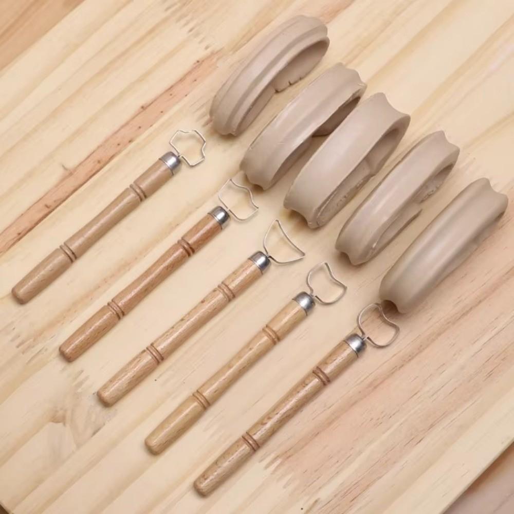 5 Pcs/set Replaceable Pottery Tool Texture Sculpture Diy Craft Teapot Ware Handle Tool Scraping Tool Clay Modeling Tool