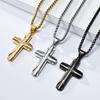 Semplice Collana a Croce in Acciaio di Titanio Design di Nicchia per Uomo e Donna Ciondolo di Alta Gamma in Acciaio Inossidabile
