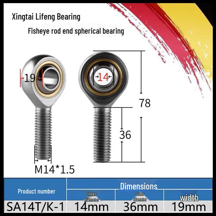 SA/SI/SAL/SIL Internal Thread Rod End Joint Bearing – Sizes 5, 6, 8, 10, 12 T/K External Thread