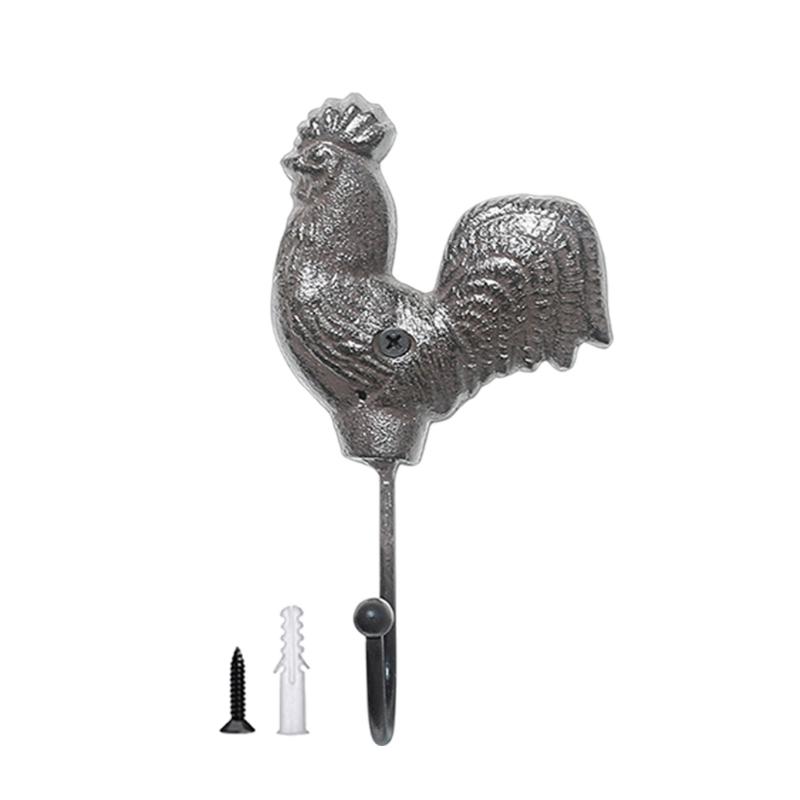 Decorative Iron Chicken Hook For Wall With Functional Storage Space Unique Animal Theme Entryway Hanger for Coat Key