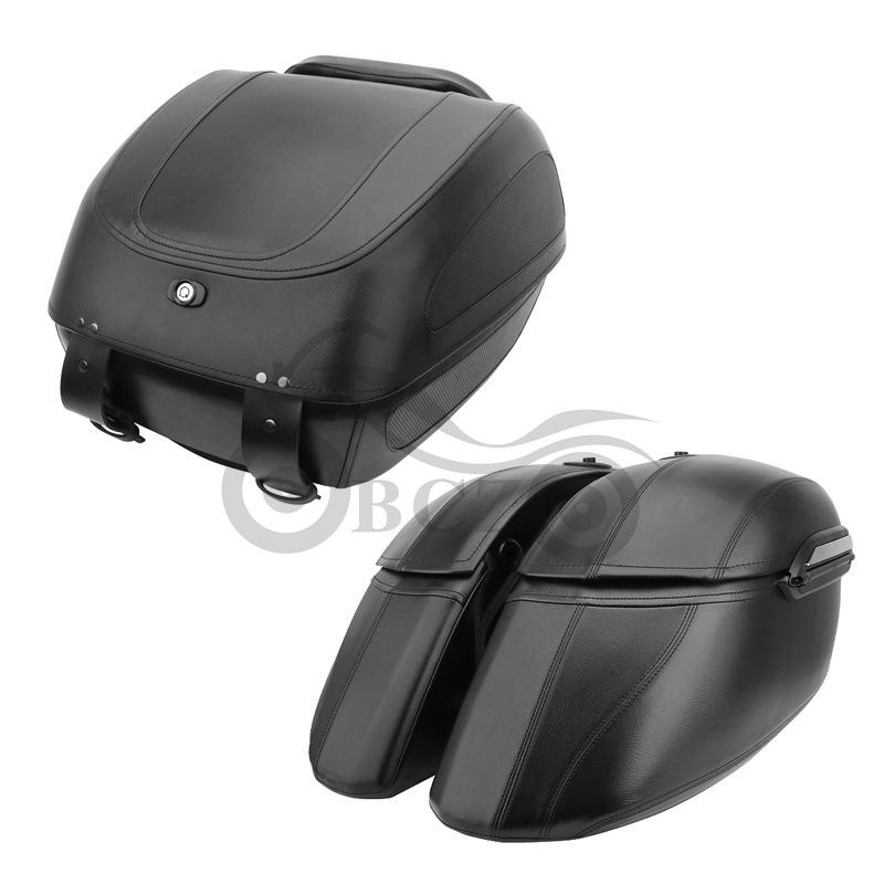 Harley Softail Street Bob Black Saddlebag & Tail Bag Set