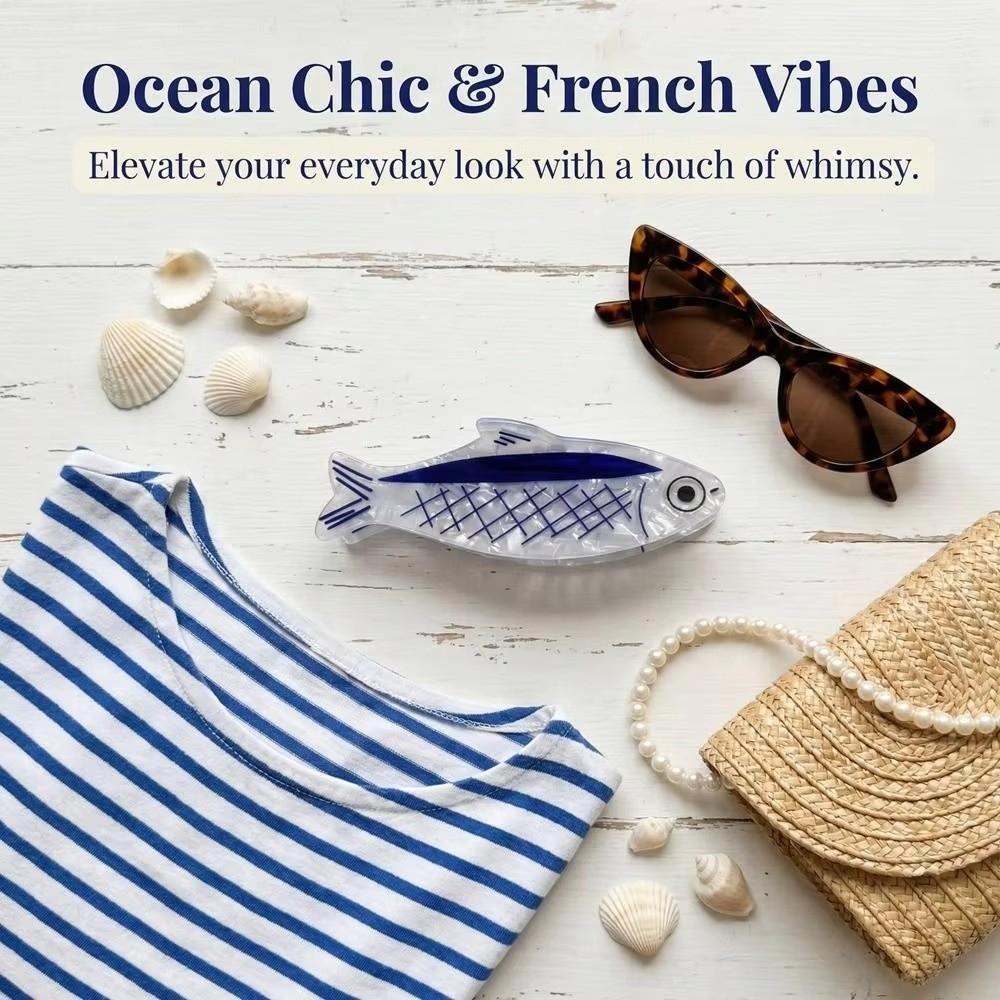 New Fashion Creative Ocean Fish Hair Claw Clip Funny Sea Animals Non Slip Sardines Hairpin Acetate Lightweight Hair Barrettes