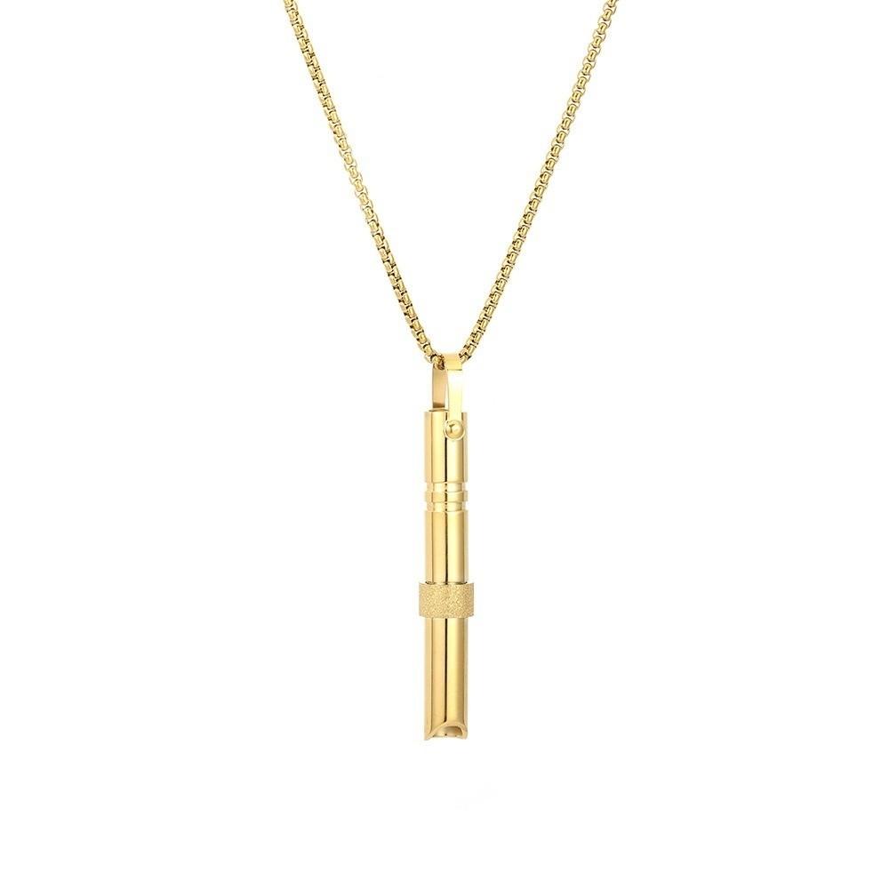 Fashion Mindfulness Training Whistle Stainless Steel Rotatable Yoga Portable Stress Relief Jewelry Accessories