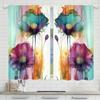 Set Of 2 Retro Colorful Floral Pattern Printed Curtains Window Decorations Home Room Made Polyester