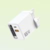 65W Galliumnitrid Dual-Port Schnellladegerät mit einziehbarem Stecker, geeignet für Apple & Huawei (80W A+C)